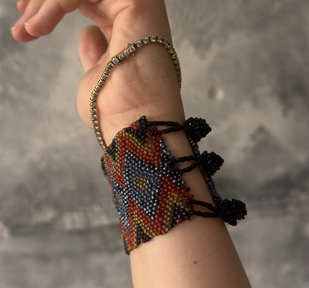 Ethnic Beaded Cuff Bracelet
