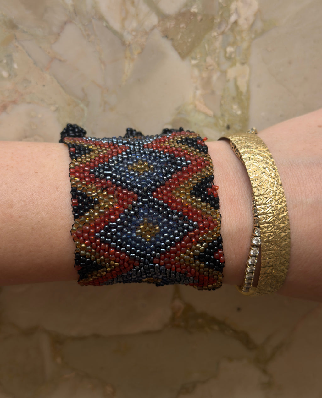 Ethnic Beaded Cuff Bracelet