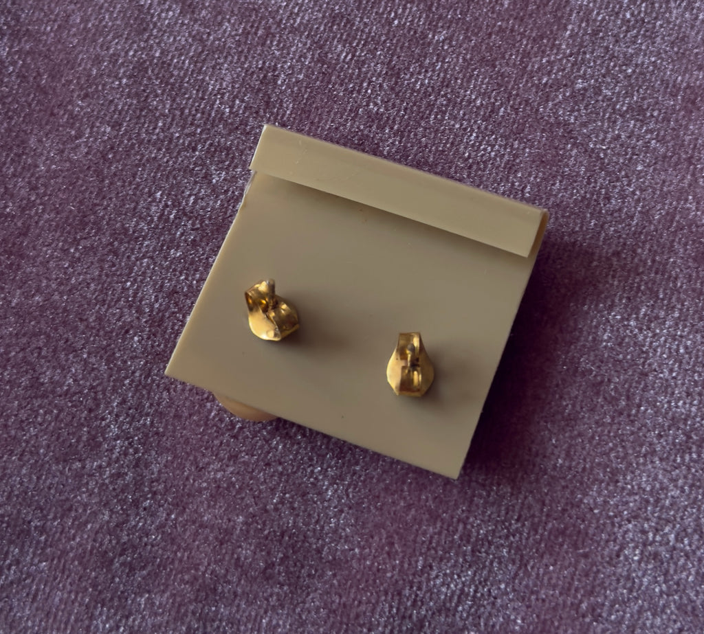Genuine Stone Cameo Stud Earrings