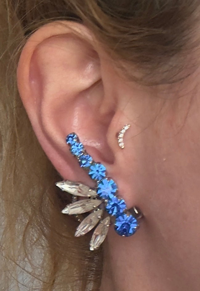 Dragonfly Rhinestone Statement Clip On Earrings