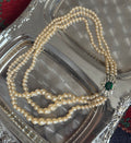 Graduated Multi Strand Pearl Necklace with Jeweled Clasp