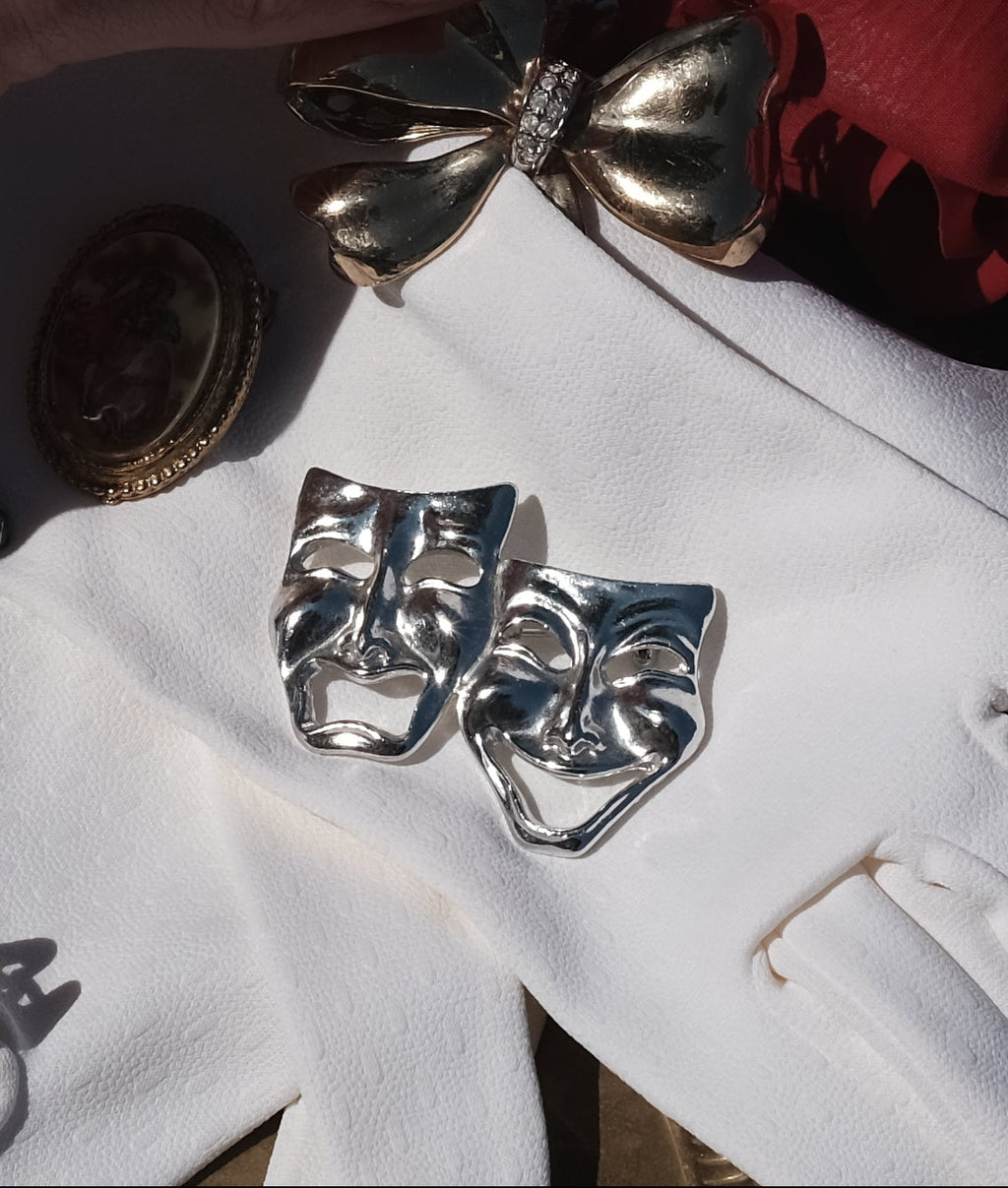 Vintage Drama Mask Brooch