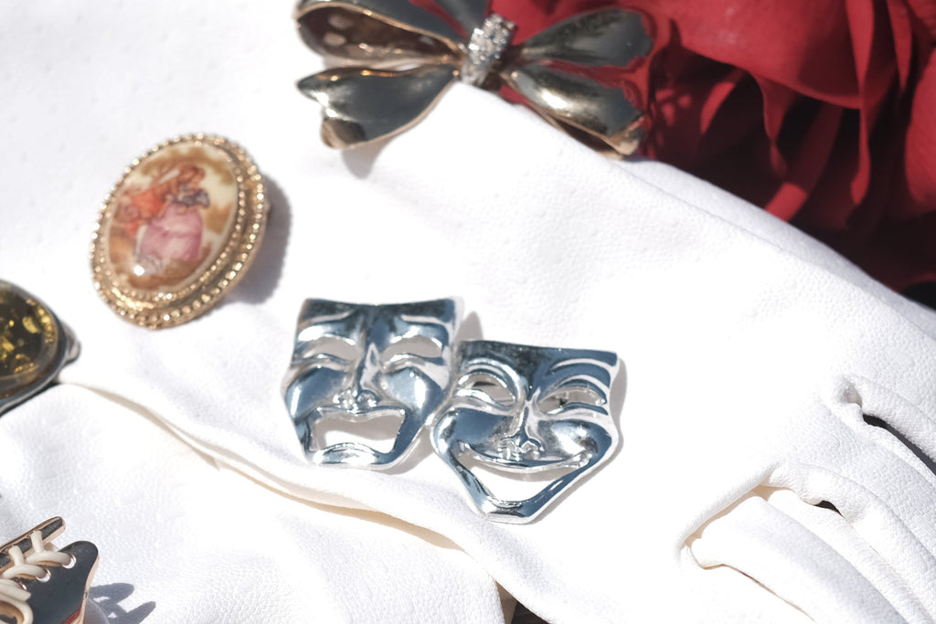 Vintage Drama Mask Brooch