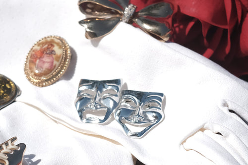Vintage Drama Mask Brooch