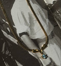 Vintage Gold Tone Solitaire Necklace