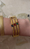 Vintage Triple Cabochon Cuff Bracelet