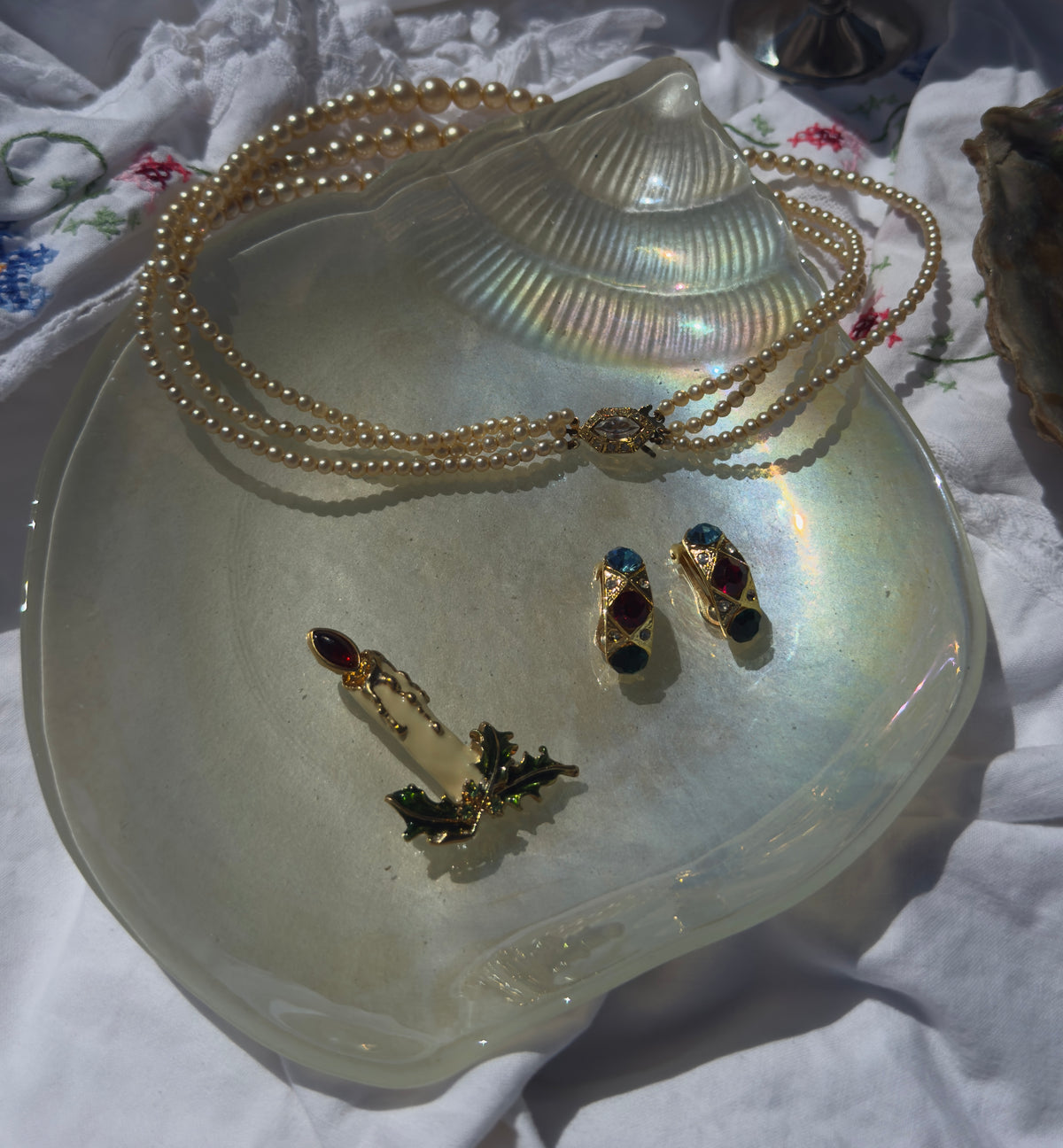 Enamel Candle Brooch