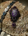 Purple Cameo Brooch, Victorian Revival